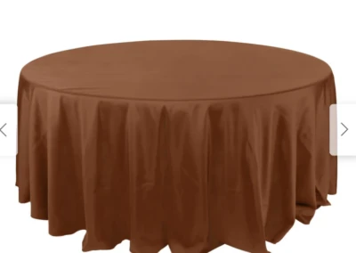 Cinnamon brown table linens